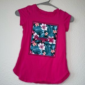 Hurley, Girls Pink T-Shirt, Flowers